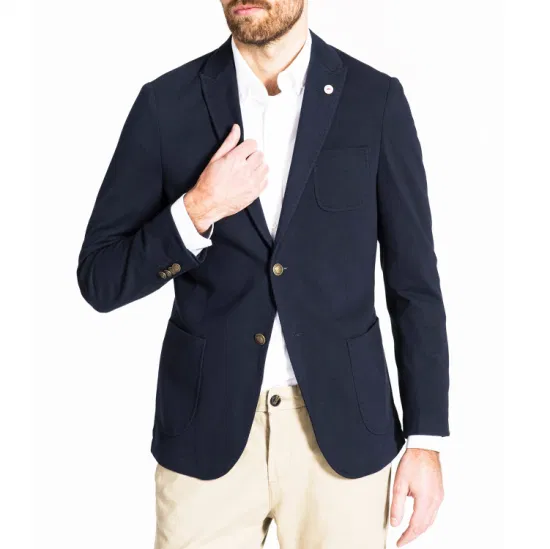 OEM Мужской Slim Fit Signature Текстурированный вязаный пиджак Спортивное пальто Костюмная куртка