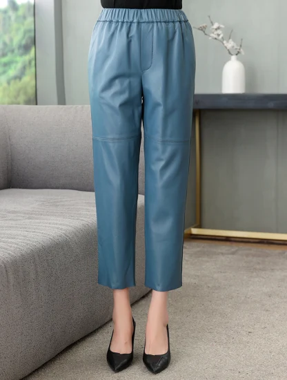 Оптовая торговля фабрики женские сетчатые брюки из искусственной кожи, одежда, эластичные узкие брюки