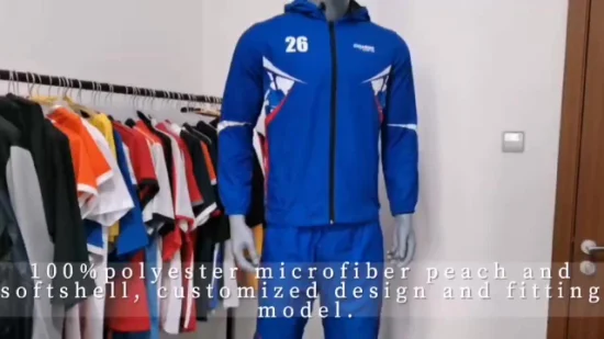 Комбинированная сублимационная печать, 100% полиэстер, спортивный костюм, тренировочная мужская куртка с воротником-стойкой